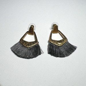 Boho Gray Tassel Earring